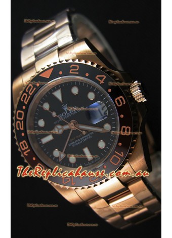 Rolex GMT Masters Japanese Replica Watch in Rose Gold Casing