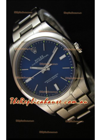 Rolex Oyster Perpetual Japanese Replica Watch - Blue Dial in 39MM Casing