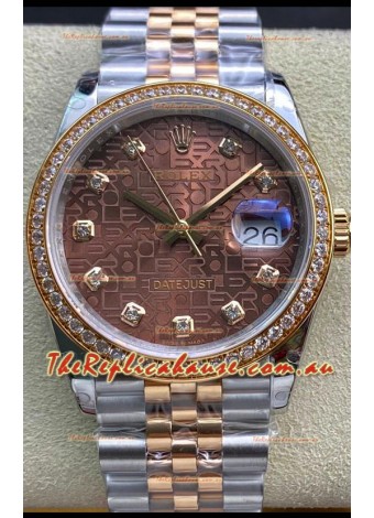 Rolex Datejust 126281 36MM Swiss Replica in 904L Steel in Brown Dial 1:1 Mirror Replica