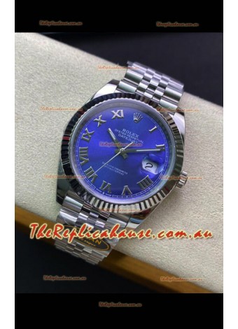 Rolex Datejust 41MM  Swiss Replica in 904L Steel in Blue Dial - 1:1 Mirror Replica