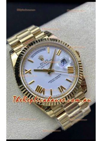Rolex Day Date Presidential 18K Yellow Gold Watch 40MM - White Dial 1:1 Mirror Quality