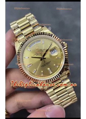 Rolex Day Date Presidential 18K Rose Gold Watch 40MM - Gold Dial 1:1 Mirror Quality