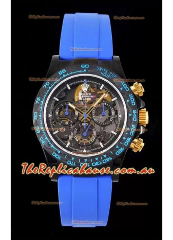 Rolex Daytona Blaken Blue 1:1 Swiss Mirror Replica Skeleton Dial Cal.4130 Movement