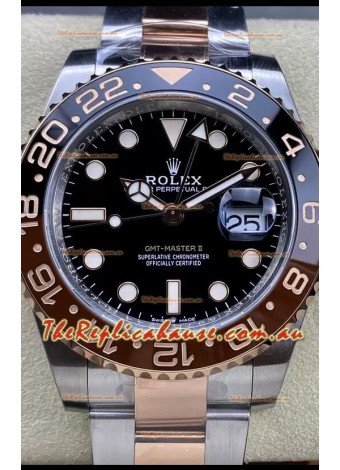 Rolex GMT Masters II M126711CHNR-0002 Everose Two Tone Gold Swiss Replica 1:1 Mirror Watch