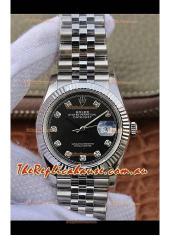 Rolex Datejust 36MM ETA-3135 Movement Swiss Replica in 904L Steel in Navy Blue Dial 