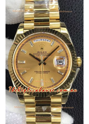 Rolex Day Date Presidential 904L Steel Yellow Gold 40MM - Gold Dial 1:1 Mirror Quality Watch