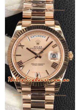 Rolex Day Date Presidential 904L Steel Rose Gold 40MM - Rose Gold Dial 1:1 Mirror Quality Watch