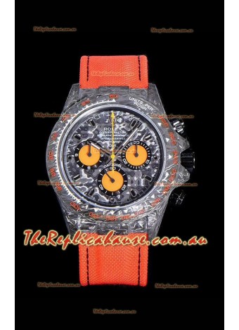 Rolex Daytona DiW Orange Edition Edition Forged Cabon Casing 1:1 Mirror Replica
