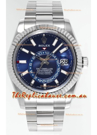 Rolex Sky-Dweller REF #m336934 Blue Dial Watch in 904L Steel Case - Super Clone Watch