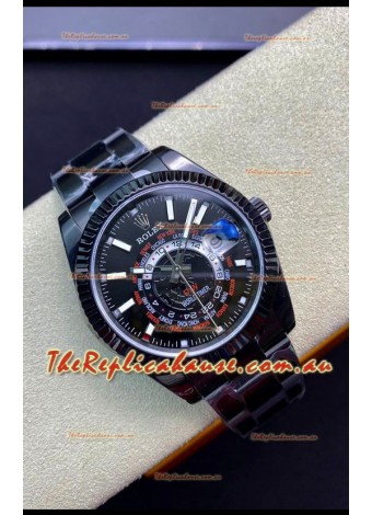 Rolex SkyDweller Swiss Watch in PVD Coated Case - DIW Edition Black Dial