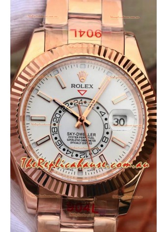 Rolex Sky-Dweller Everose Gold Oyster 42MM 1:1 Mirror Replica Watch 