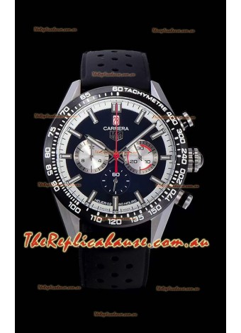 Tag Heuer Carrera Swiss Quartz Movement Replica Watch in Black Dial - Black Rubber Strap