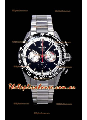 Tag Heuer Carrera Swiss Quartz Movement Replica Watch in Black Dial - Stainless Steel Strap