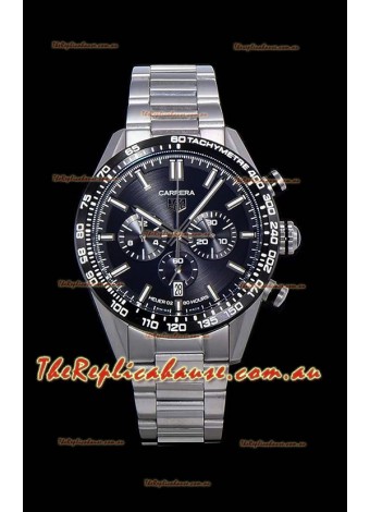 Tag Heuer Carrera Swiss Quartz Movement Replica Watch in Black Dial - Stainless Steel Strap