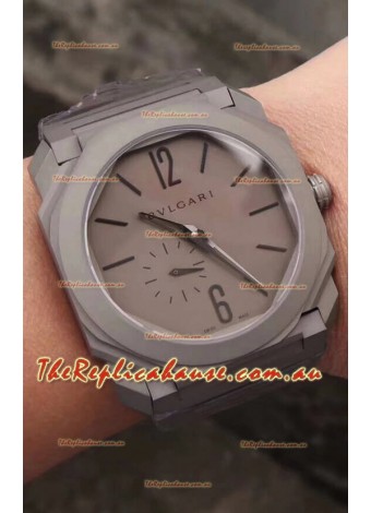 Bvlgari Octo Finissmo Edition 1:1 Mirror Replica Sandblasted Ceramic Casing and Strap 