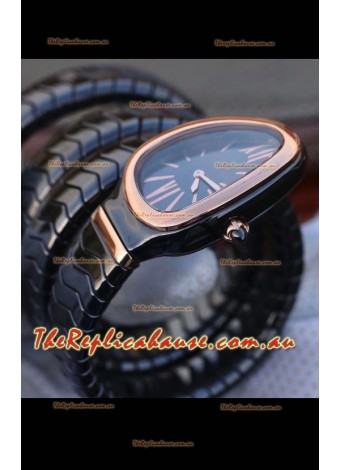 Bvlgari Serpenti Edition Black Ceramic Replica Watch in 1:1 Mirror Quality 