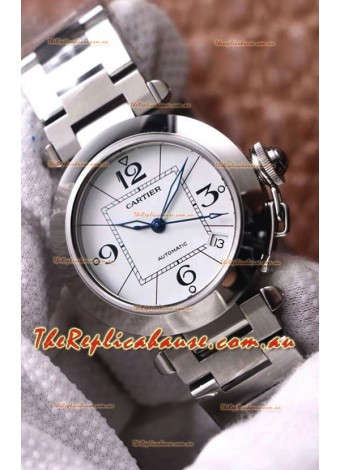 Pasha De Cartier 1:1 Mirror Quality Automatic Swiss Replica Watch 32MM - White Dial