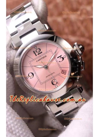Pasha De Cartier 1:1 Mirror Quality Automatic Swiss Replica Watch 32MM - Pink Dial