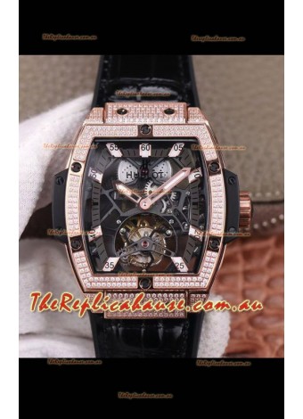 Hublot Masterpiece MP Edition Genuine Tourbillon Swiss Replica Watch In Rose Gold Casing