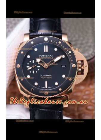 Panerai Submersible PAM974 Rose Gold 1:1 Mirror Quality Replica Swiss P9010 Movement