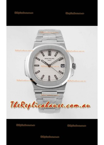 Patek Philippe Nautilus 5711/1A-011 1:1 Mirror Swiss Replica Watch in White Dial 904L Steel 