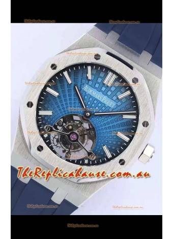 Audemars Piguet Royal Oak Tourbillon 41mm Blue Dial in 904L Steel Case Rubber Strap