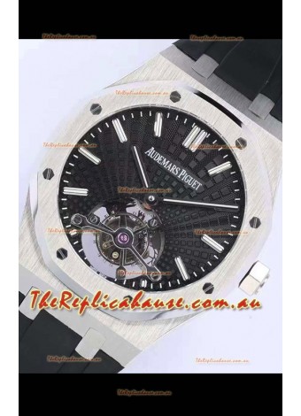 Audemars Piguet Royal Oak Tourbillon 41mm Black Dial in 904L Steel Case Rubber Strap