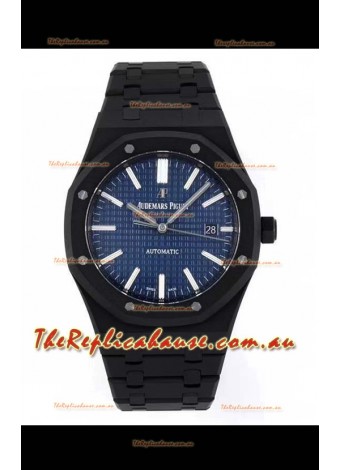Audemars Piguet Royal Oak PVD Coated Swiss Replica Watch 3120 Swiss Movement - Blue Dial 