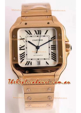 Cartier Santos De Cartier XL 1:1 Rose Gold Casing Swiss Replica Watch 40MM