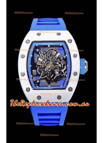 Richard Mille RM055 Ceramic Casing 1:1 Mirror Replica Watch in Blue Strap 