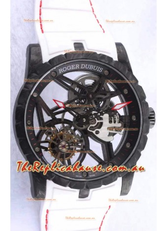 Roger Dubuis Excalibur Spider Flying Tourbillon Skeleton Carbon Casing 1:1 Mirror Swiss Watch