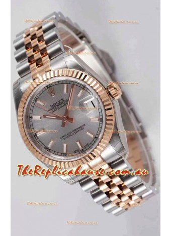 Rolex Datejust 31MM Cal.3135 Movement Swiss Replica Grey Dial Jubilee Strap - Ultimate 904L Steel Watch