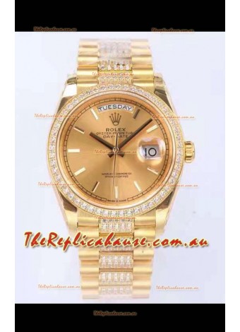 Rolex Day Date Presidential 18K Yellow Gold Watch 36MM - Gold Dial 1:1 Mirror Quality Watch