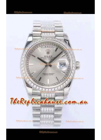Rolex Day Date Presidential 904L Steel 36MM - Steel Dial 1:1 Mirror Quality Watch