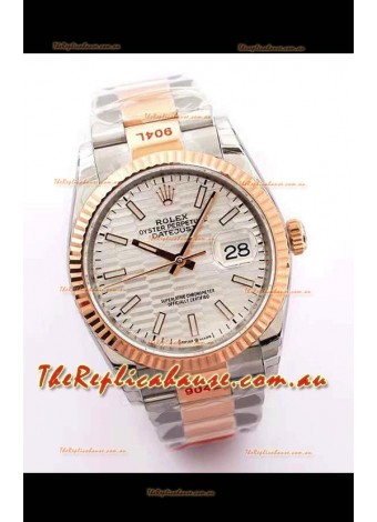 Rolex Datejust Fluted-Motif Dial 41MM Cal.3135 Movement Swiss Replica Watch in 904L Two Tone Casing