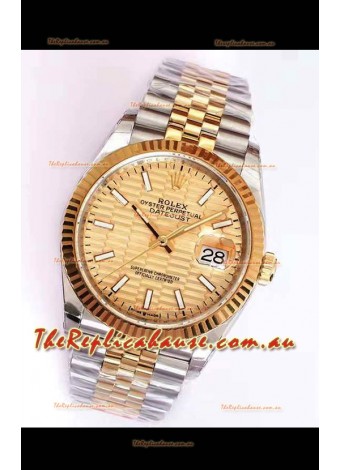 Rolex Datejust Fluted-Motif Dial 41MM Cal.3135 Movement Swiss Replica Watch in 904L Two Tone Casing