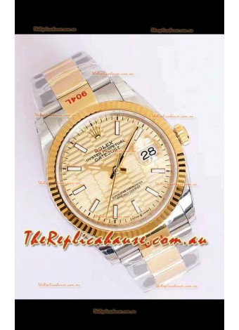 Rolex Datejust Fluted-Motif Dial 41MM Cal.3135 Movement Swiss Replica Watch in 904L Two Tone Casing