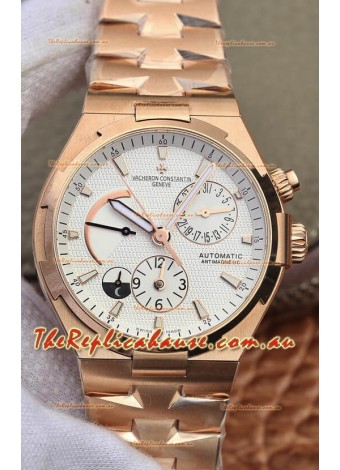 Vacheron Constantin Overseas Power Reserve Swiss Replica Watch in Rose Gold Casing