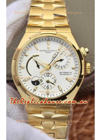 Vacheron Constantin Overseas Power Reserve Swiss Replica Watch in Yellow Gold Casing