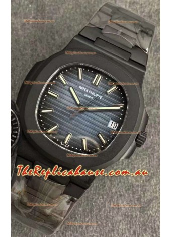 Patek Philippe Nautilus 5711 Black Venom PVD Swiss Replica Watch in Blue Dial 