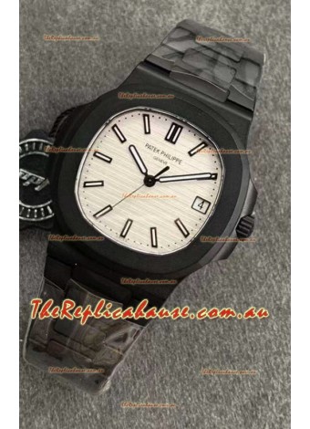 Patek Philippe Nautilus 5711 Black Venom PVD Swiss Replica Watch in White Dial 