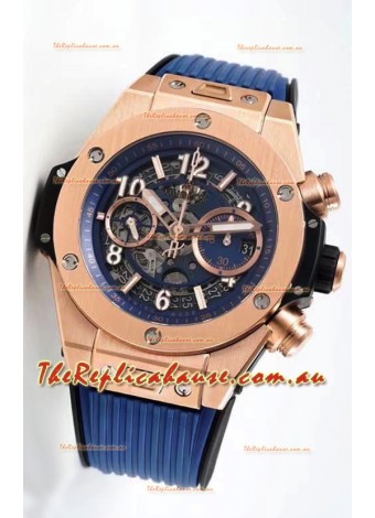 Hublot Big Bang Unico Rose Gold Blue 1:1 Mirror Edition Swiss Replica Watch