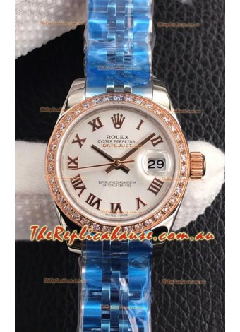 Rolex Datejust Ladies 28MM Cal.3135 Movement Swiss Replica in 904L Steel White Dial 
