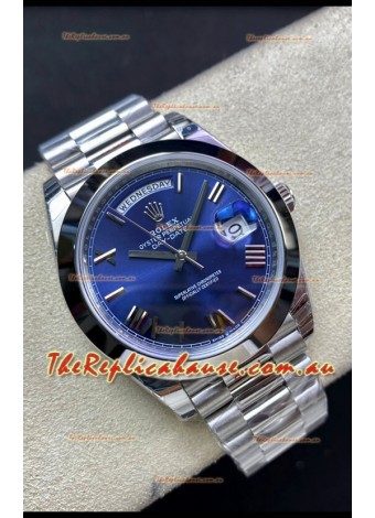 Rolex Day Date M228206-0015 904L Steel 40MM - Blue Dial 1:1 Mirror Replica