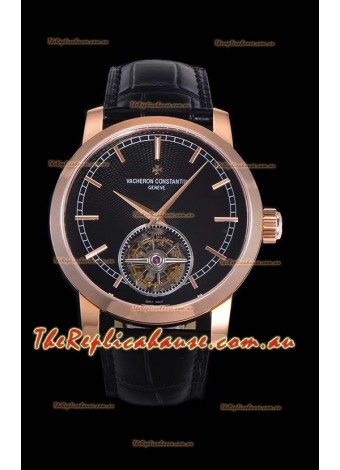 Vacheron Constantin Minute Repeater Tourbillon Swiss Replica Watch in Steel Casing 44MM Rose Gold Casing