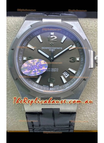Vacheron Constantin Overseas 1:1 Mirror Swiss Replica Watch in Grey Dial - Leather Strap