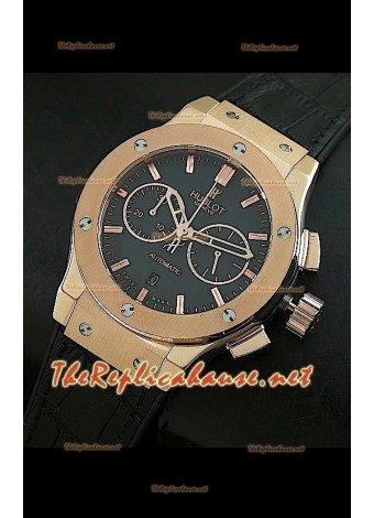 Hublot Classic Fusion Swiss Watch Black Dial Pink Gold Case