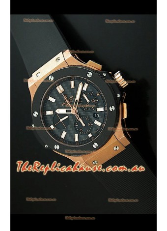 Hublot Big Bang Pink Gold Swiss Replica Watch - 1:1 Mirror Replica Carbon Dial