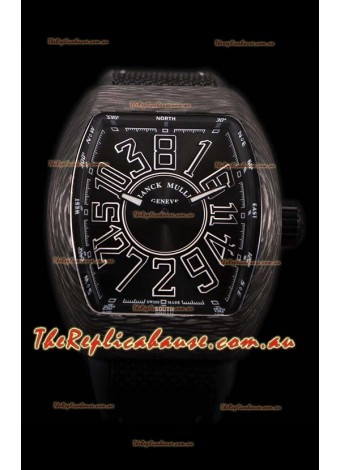 Franck Muller Vanguard Carbon Casing Black Indexes Swiss Timepiece