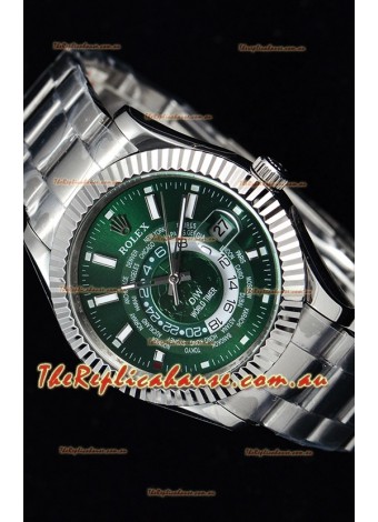 Rolex SkyDweller Swiss Timepiece in Steel Case - DIW Edition Green Dial 